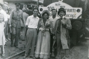 100 let trati Pardubice - Liberec v roce 1959 na nádraží Sychrov  (sbírka rodiny Janečkovy)