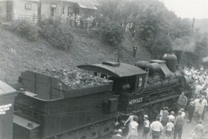 100 let trati Pardubice - Liberec v roce 1959 na nádraží Sychrov  (sbírka rodiny Janečkovy)